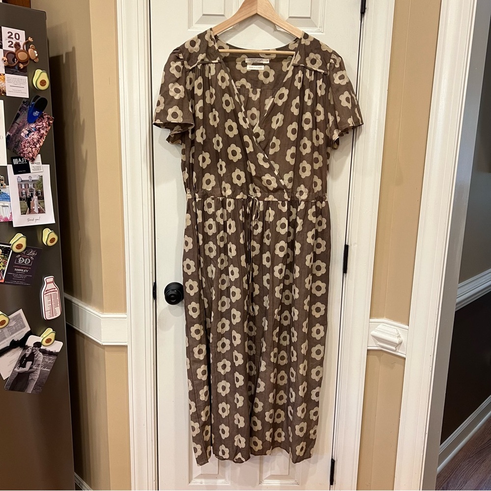 Like New Christy Dawn The Dawn Dress in Mocha Daisy 2X Brown Floral